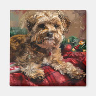 Íman Yorkipoo Cachorro Festa de Natal