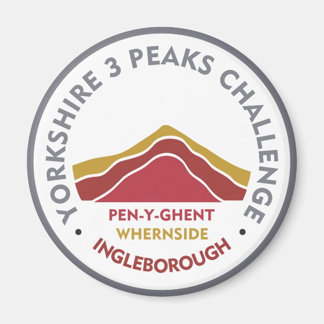 Íman Yorkshire 3 Peaks Challenge Hiking Route (Frente)