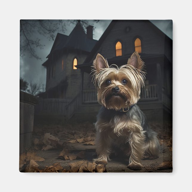 Íman Yorkshire Terrier Halloween Scary (Frente)