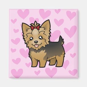 Íman Yorkshire Terrier Love (cabelo curto com arco)