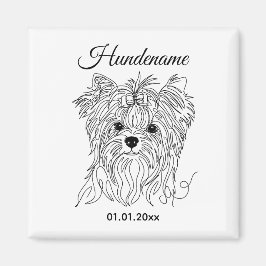 Íman Yorkshire Terrier one line art customizable dog