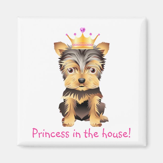 Íman Yorkshire Terrier Toy Dog Princess Gift Magnet (Frente)
