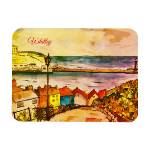 Íman Yorkshire Whitby 199 Etapas originais Arte  