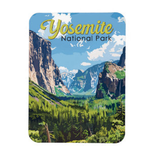 Íman Yosemite National Park Illustration Viagem Art