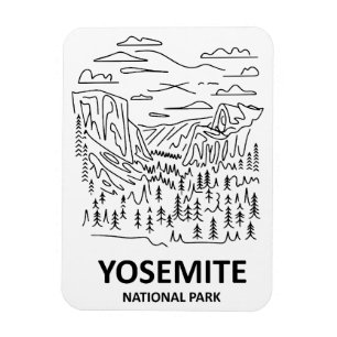 Íman Yosemite National Park Line Art