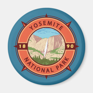 Íman Yosemite National Park Retro Compass Emblem