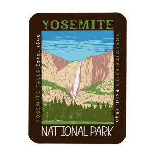Íman Yosemite National Park Waterfall Retro