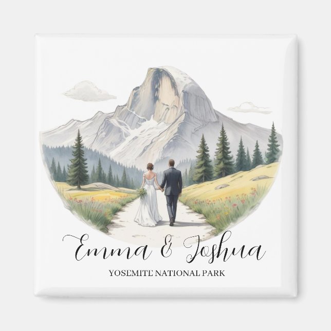 Íman Yosemite National Park Wedding Magnet - Personaliz (Frente)