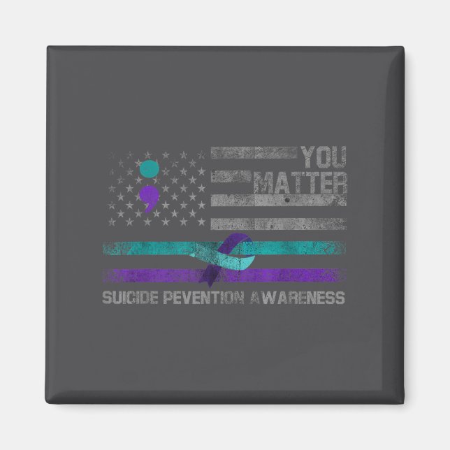 Íman You American Flag Suicide Prevention Awareness  (Frente)