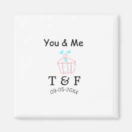 Íman You and me love cup cake red valentine's day name 