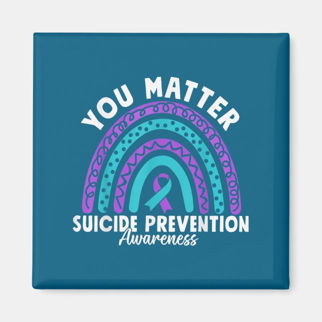 Íman You Suicide Prevention Awareness Teal &amp; Purple (Frente)