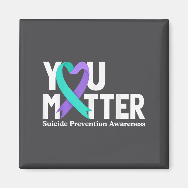 Íman You Suicide Prevention Awareness Teal &amp; Purple (Frente)