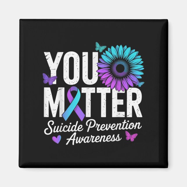 Íman You Suicide Prevention Awareness Teal &amp; Purple (Frente)