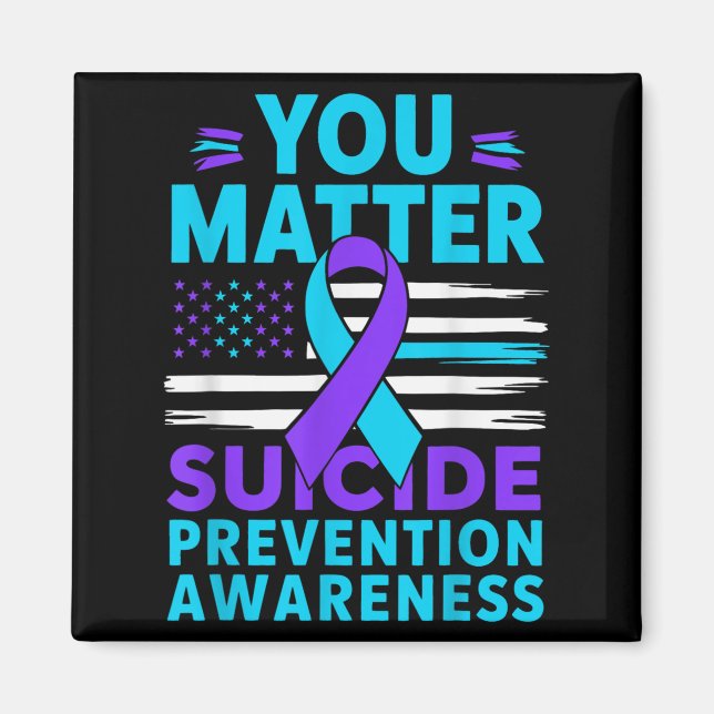 Íman You Suicide Prevention Awareness Teal Purple Ribbo (Frente)
