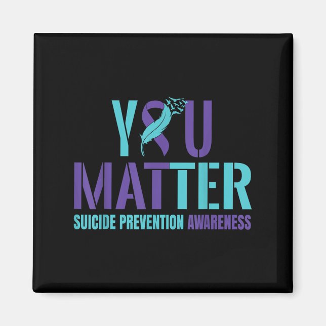 Íman You - Suicide Prevention Teal Purple Awareness Rib (Frente)