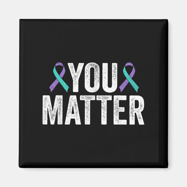Íman You - Suicide Prevention Teal Purple Awareness Rib (Frente)
