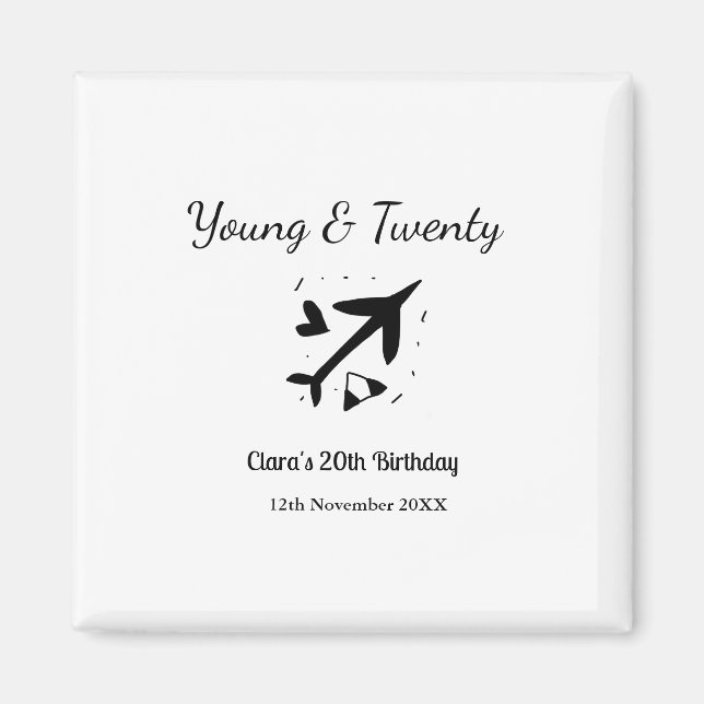 Íman Young and twenty adventure happy birthday add name (Frente)