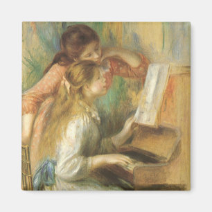 Íman Young Girls in Piano por Pierre Renoir