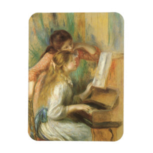 Íman Young Girls in Piano por Pierre Renoir