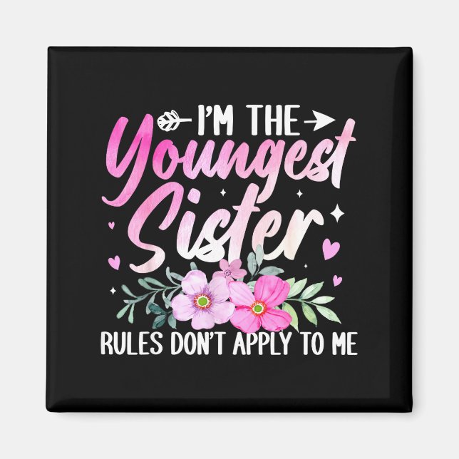 Íman Youngest Sister Tee Rules Don't Apply To Me Funny  (Frente)