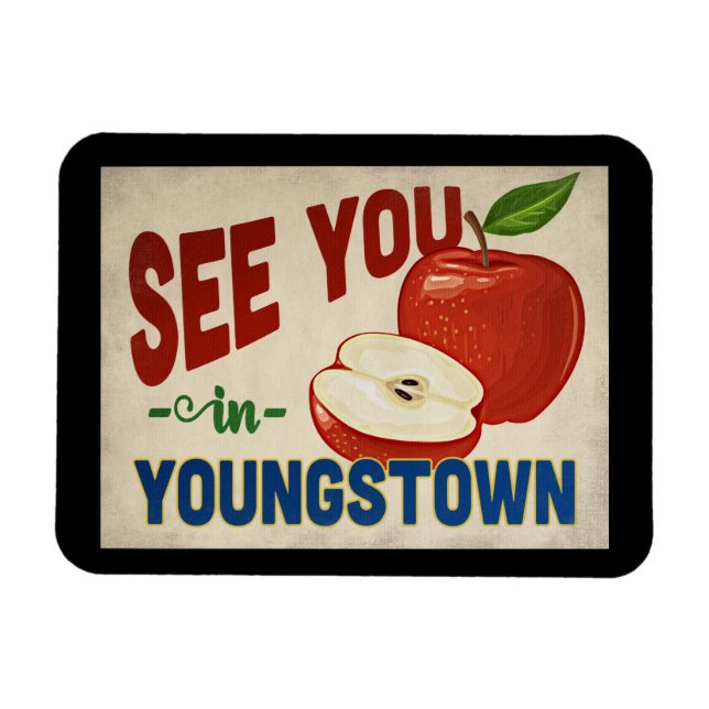 Íman Youngstown Ohio Apple - Viagens vintage (Horizontal)