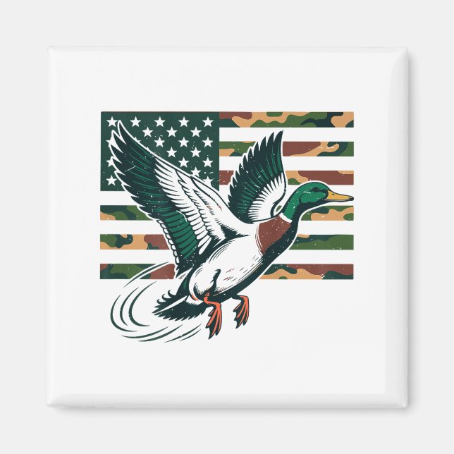 Íman Youth Camo Mallard Duck Hunting Camouflage America (Frente)