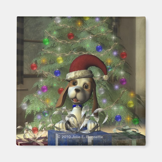 Íman Yule Puppy Magnet (Frente)