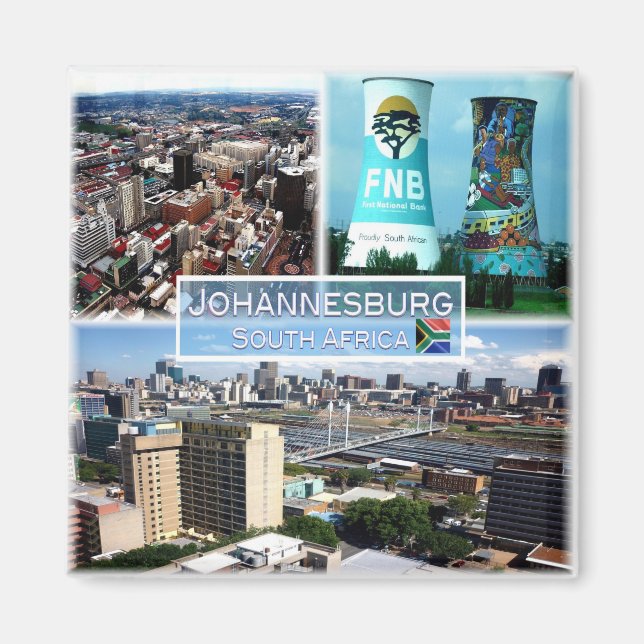 Íman ZA026 JOHANNESBURG, Mosaico, África do Sul, frigor (Frente)