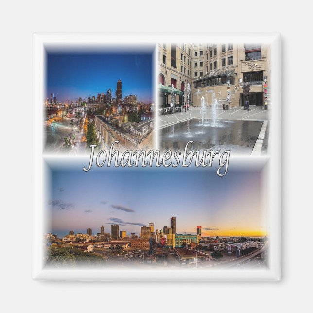 Íman ZA034 JOHANNESBURG, Mosaico, África do Sul, Fidge (Frente)