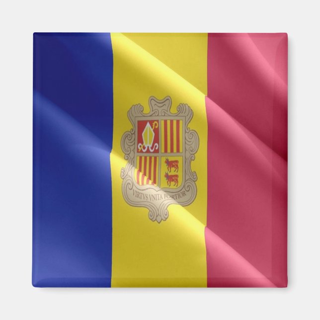 Íman zAD001 Waving FLAG Andorra, Fridge (Frente)