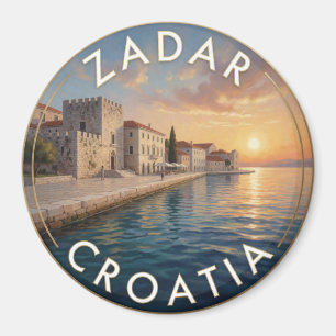 Íman Zadar Croácia Pôr do Sol no Adriático na Marginal