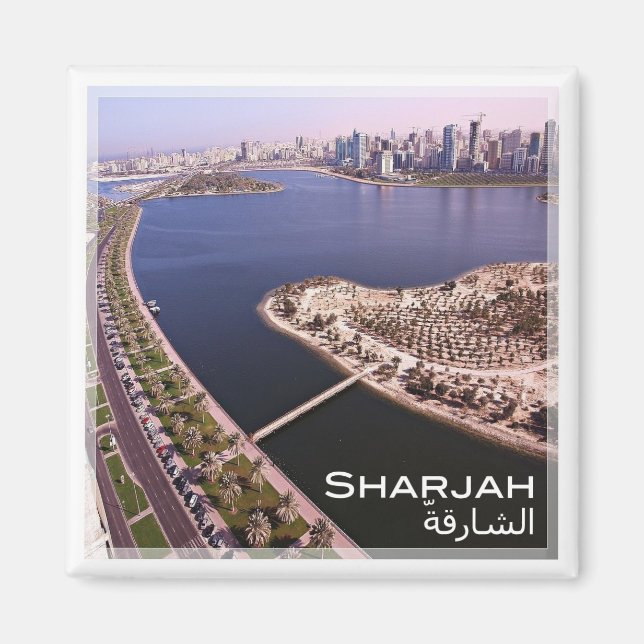 Íman zAE016 SHARJAH panorama, UAE, Fridge (Frente)