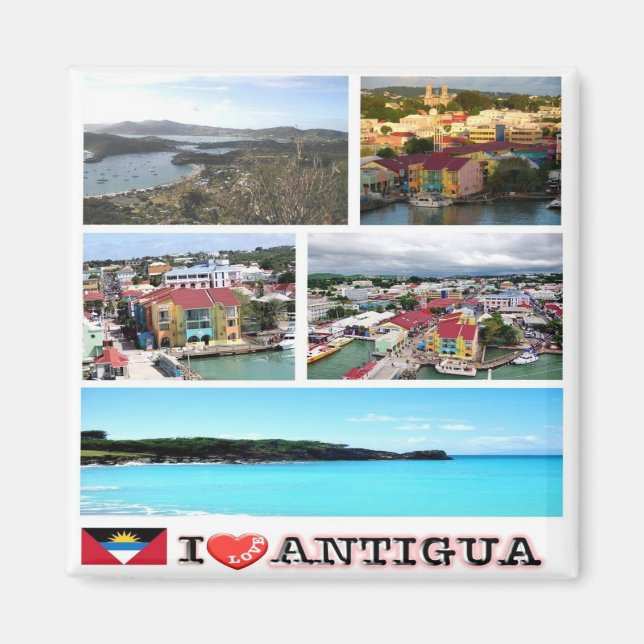 Íman zAG004 ANTIGUA I Love, Mosaic, Fridge (Frente)