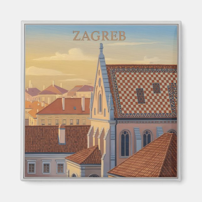 Íman Zagreb - Croácia - Viagem Antiga  (Frente)