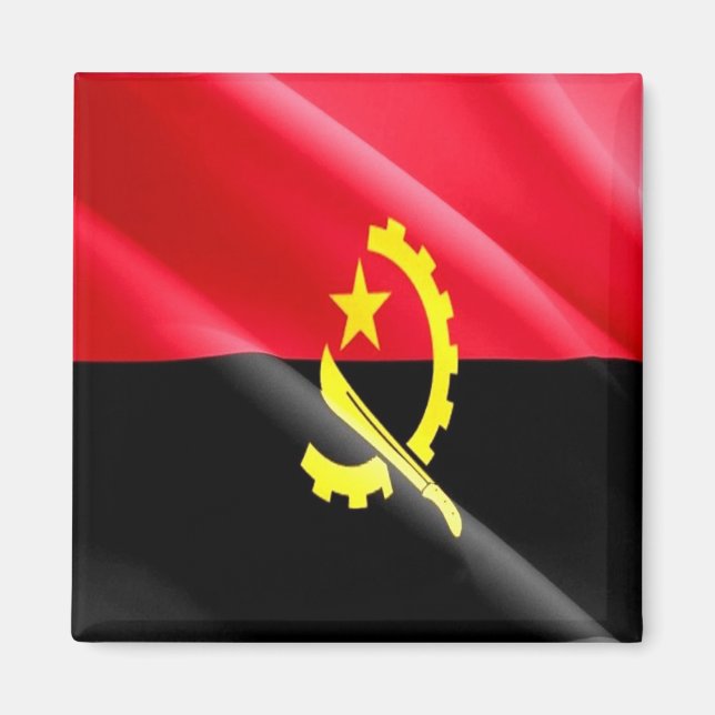 Íman zAO002 ANGOLA WAVING FLAG, África, frigorífico (Frente)