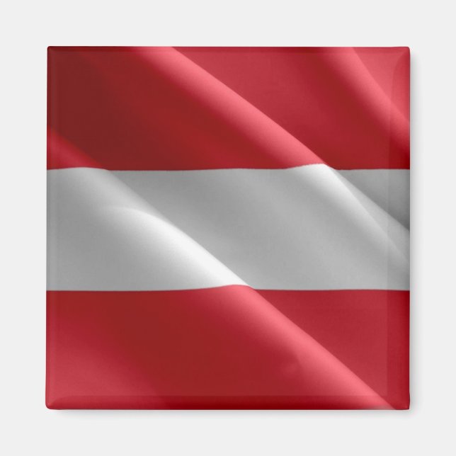 Íman zAT002 Austrian WAVING FLAG Áustria, (Frente)