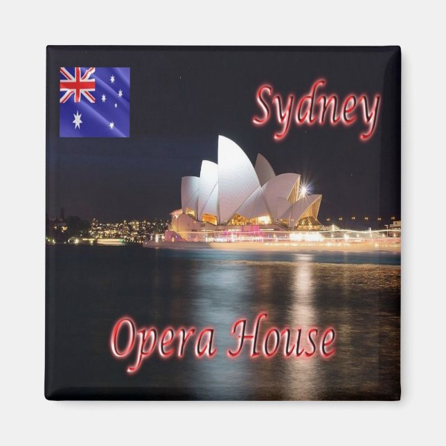 Íman zAU019 SYDNEY, OPERA HOUSE, Austrália, Fridge (Frente)