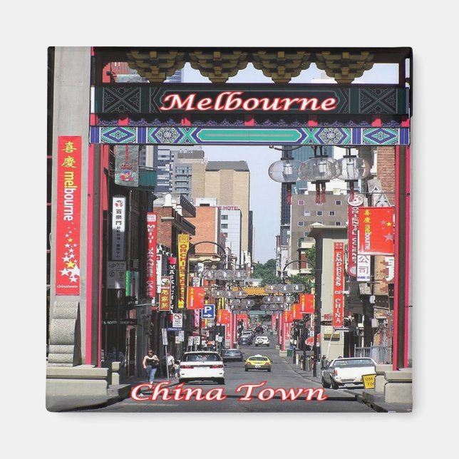 Íman zAU060 MELBOURNE, China Town, Austrália, Fridge (Frente)