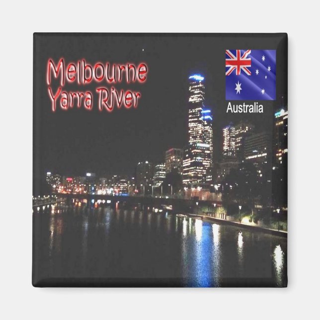 Íman zAU064 MELBOURNE, Yarra River, Austrália, Fridge (Frente)