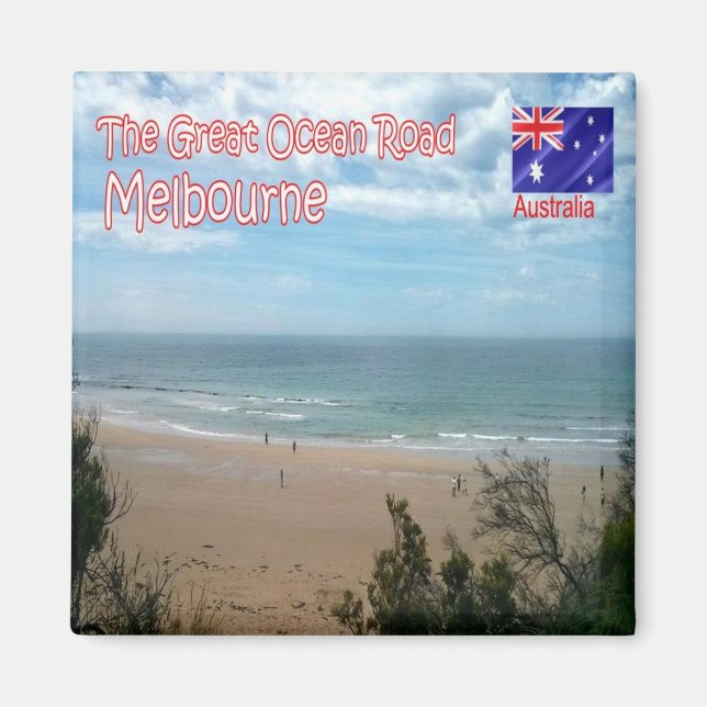 Íman zAU065 MELBOURNE, The Ocean Road, Austrália (Frente)