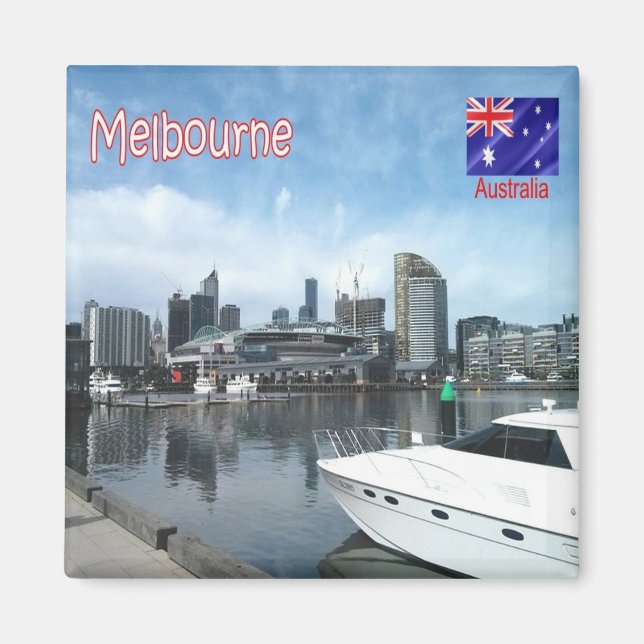 Íman zAU073 MELBOURNE, Harbour, Austrália, Fridge (Frente)