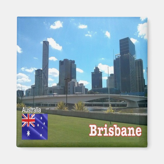 Íman zAU084 BRISBANE, Austrália, Oceânia, frigorífico (Frente)
