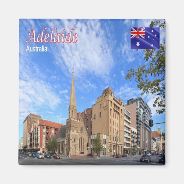 Íman zAU085 ADELAIDE, Austrália, Oceânia, frigorífico (Frente)