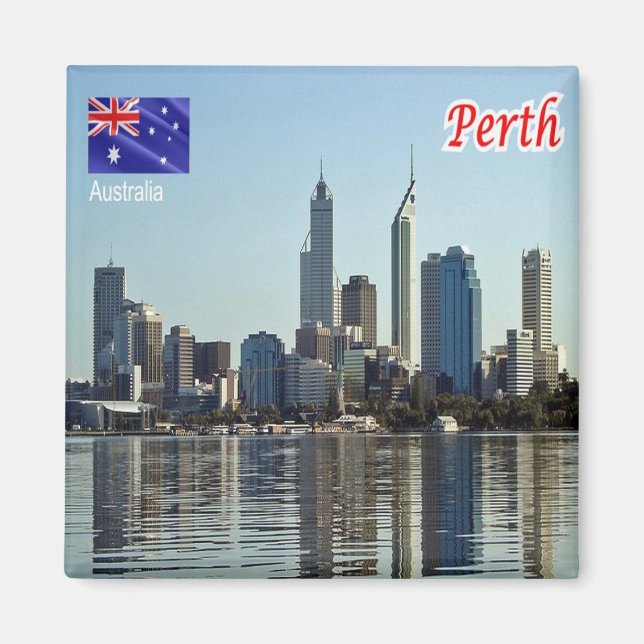 Íman zAU089 PERTH, Austrália, Oceânia, frigorífico (Frente)