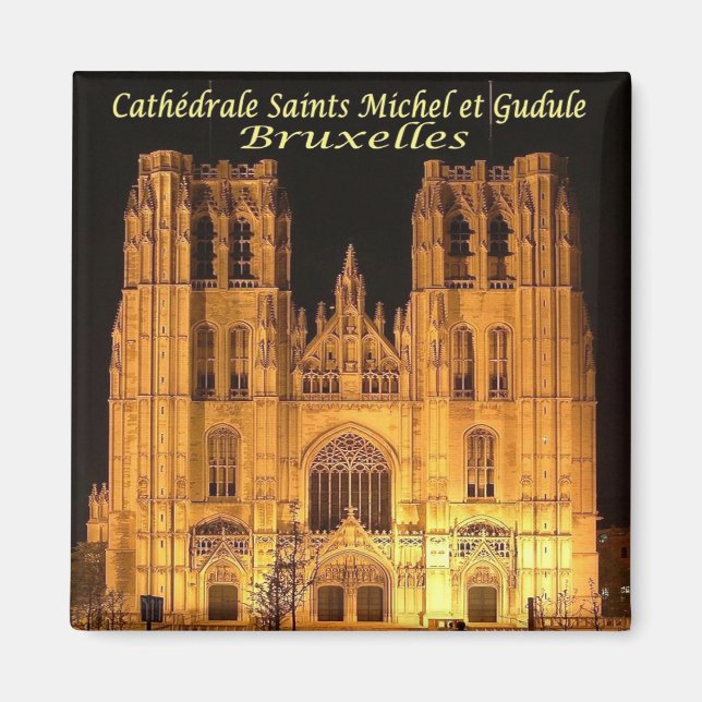 Íman zBE029 Santos da Catedral de BRUXELS BRUXELLES Mic (Frente)