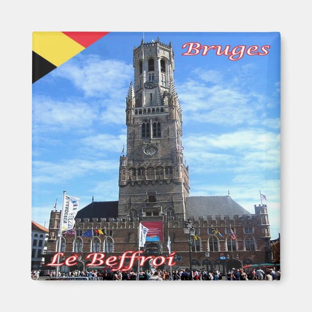 Íman zBE048 BRUGES A Belfry - Bélgica - Fridge (Frente)