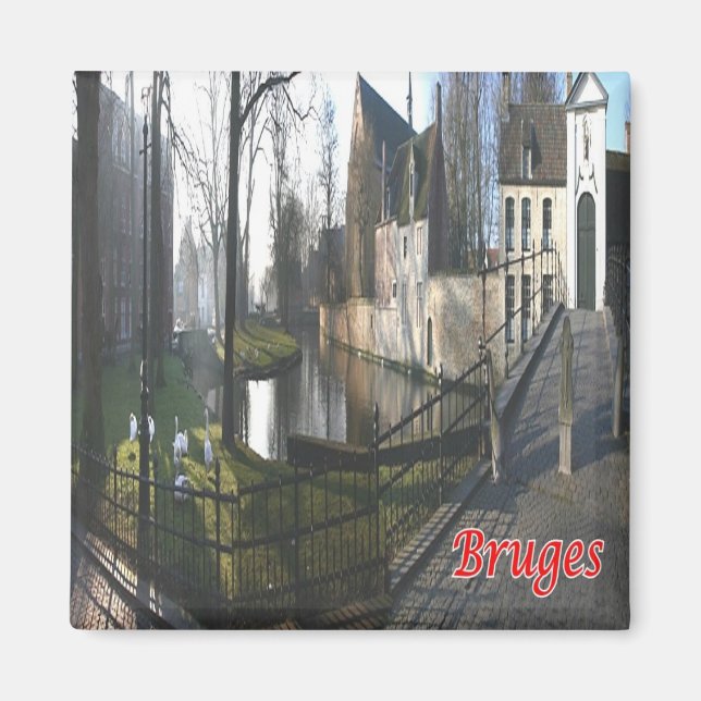 Íman zBE053 BRUGES Beginenhof, Bélgica, Fridge (Frente)