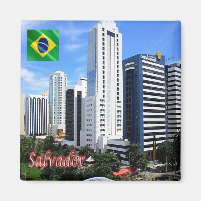 Íman zBR015 SALVADOR, Brasil, Skycrapers, Fridge (Frente)