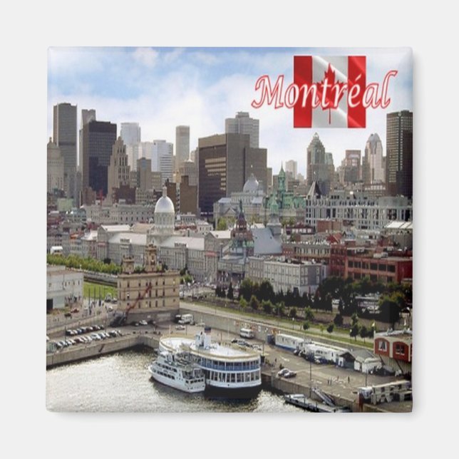 Íman zCA024 MONTREAL Panorama, Canadá, frigorífico (Frente)
