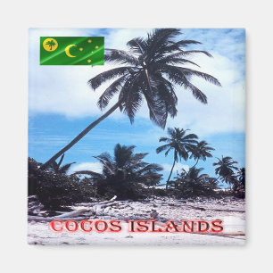 Íman zCC007 ILHAS COCOS E KEELING, Palmeiras, Geladeira